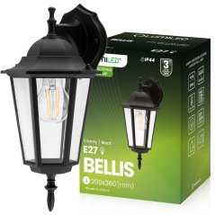 Záhradné vonkajšie svietidlo E27 čierne BELLIS LUMILED