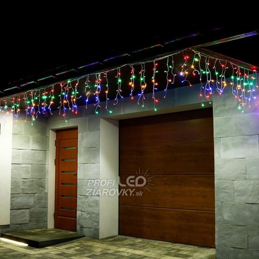 Svetelný záves vonkajší 20 m, 500 LED, farebná, na spájanie, svetelné programy