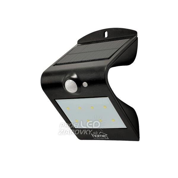 Led reflektor so solárnym panelom, s pohybovým senzorom, čierna