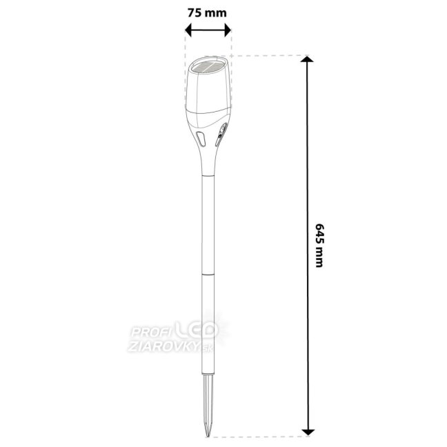 LED solárna vonkajšia záhradná lampa IGNIS 64 cm LUMILED s efektom plameňa