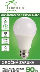 Led žiarovka e27 8w smd2835 teplá biela