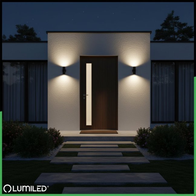 Záhradné nástenné svietidlo fasáda zhora nadol LED GU10 IP44 ZINNIA Black Lumiled