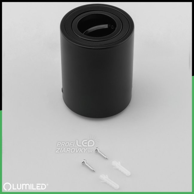 Nadomietkové halogénové bodové svietidlo tuba pohyblivé LUNDO GU10 LUMILED okrúhle čierne 80mm