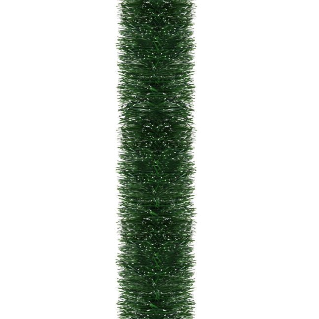 Vianočná girlanda - tmavozelená/biela - 6 m - priemer 15cm