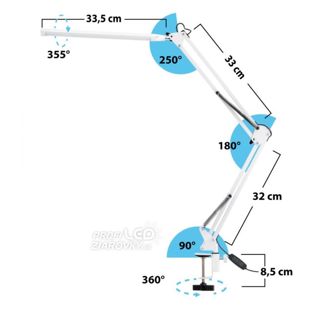 Stolová kresliarska LED lampa 8W CCT USB stmievateľná COSMI čierna Lumiled