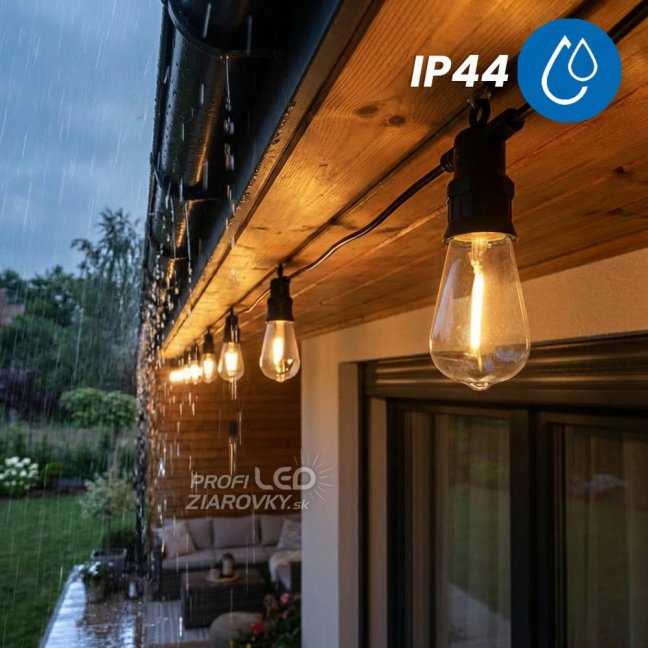 Záhradná solárna girlanda 20x LED dekoračné žiarovky 11, 68m 3000K teplá biela + diaľkové ovládanie LUMILED