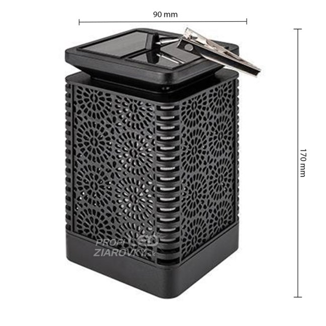 Záhradný lampáš LED Solar Decorative Flame Square 17cm