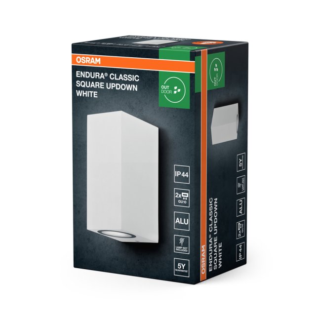 Vonkajšie nástenné svietidlo GU10 biele IP44 Endura Osram