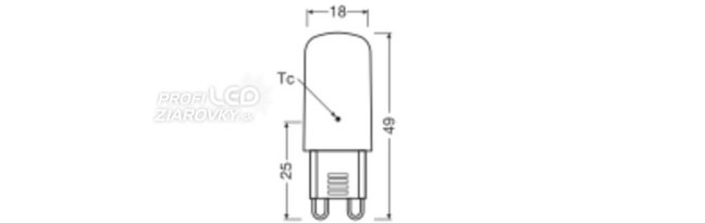 LED žiarovka G9 3W = 30W 320lm 2700K Warm 300° Dimmable Ledvance