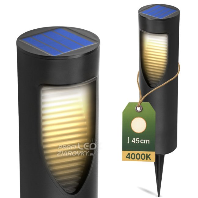LED solárna záhradná lampa 34cm BURGO 4000K IP44 LUMILED