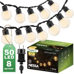 Záhradná svetelná girlanda NESSA LUMILED - 8m - 50 LED - 3000K