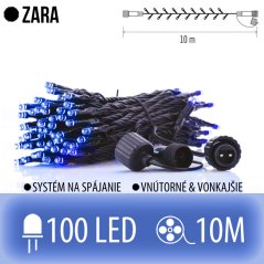 Zara spojovateľná led svetelná reťaz vonkajšia - 100led - 10m modrá
