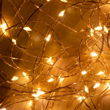 Vianočný led zväzok svietiacich reťazcov - 10 reťazcov po 20ks led - 1,9m - teplá biela