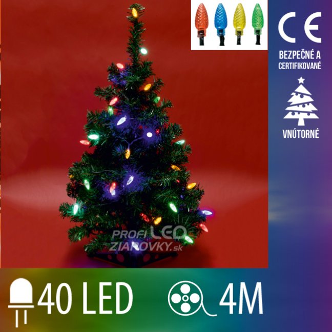 Svetelná reťaz vnútorná 4 m, 40 LED, farebná