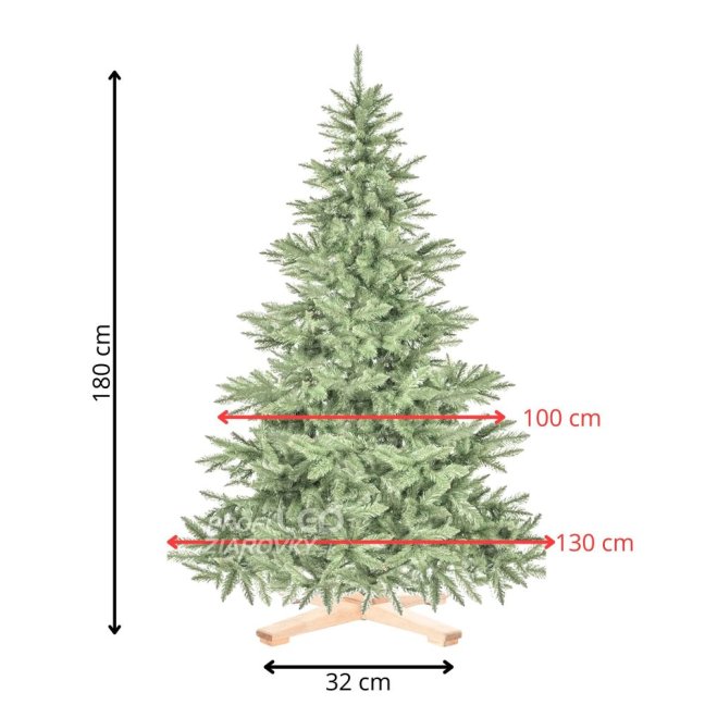 Umelý vianočný stromček Premium Royal Trees - 180cm - prírodný smrek s dreveným stojanom