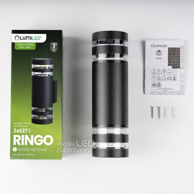 Záhradné nástenné svietidlo 2x E27 12W LED Upstairs Downstairs RINGO LUMILED