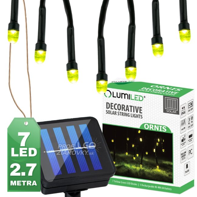 ORNIS LUMILED 7x LED záhradná solárna girlanda Dekoratívne svetlá