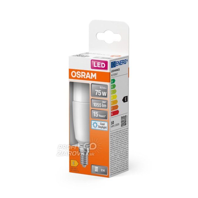 LED žiarovka E14 9W = 75W 1050lm 6500K Cold 200° OSRAM STAR STICK