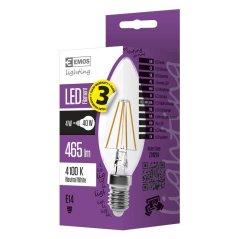 Led žiarovka filament candle a++ 4w e14 neutrálna biela
