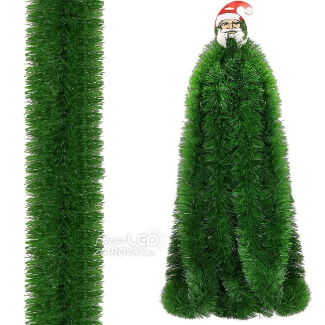 Vianočná girlanda - zelená - 6m - priemer 10 cm