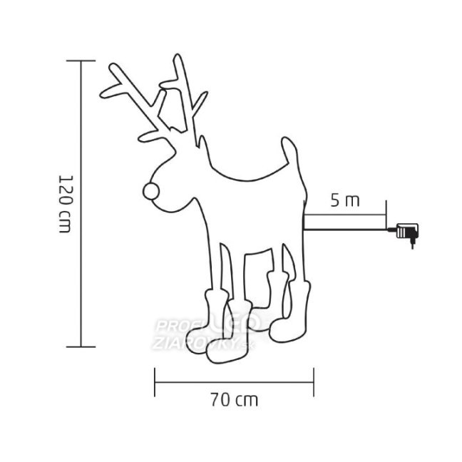 Vianočná dekorácia LED sob Rudolf