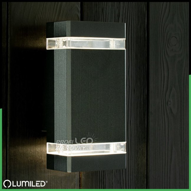 Záhradné nástenné svietidlo zhora nadol GU10 Black HEDERA LUMILED