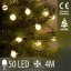 Vianočná led svetelná reťaz vnútorná - 50led - 4m teplá biela