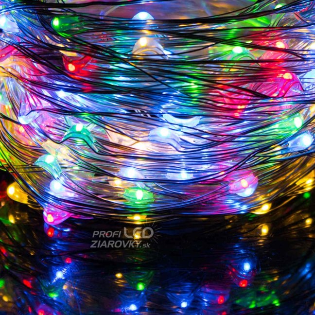 Svetelná mikro reťaz vonkajšia 48 m, 480 LED, farebná, 8 programov