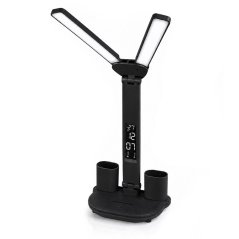 Lampa stolová LED dvojitá s displejom DALIS 11W 400lm čierna LUMILED