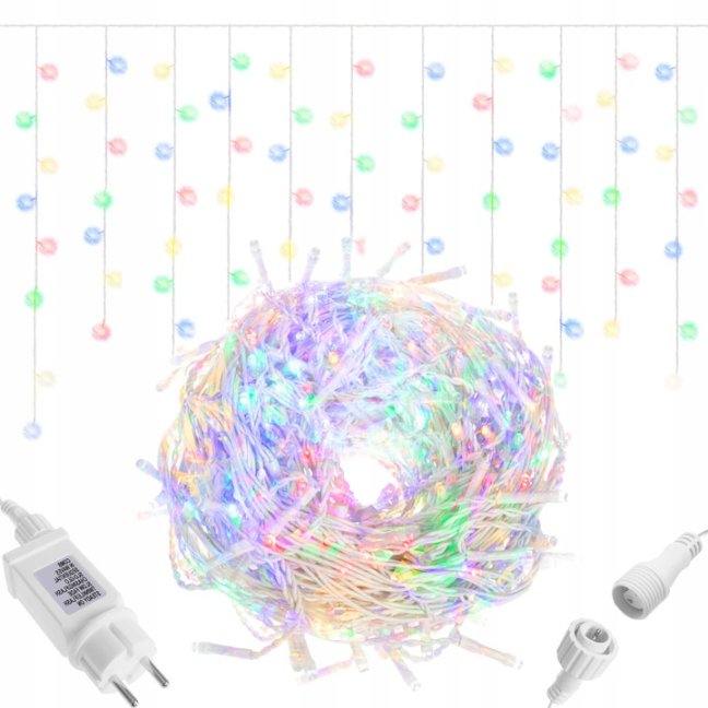 Vianočná led svetelná záclona vonkajšia - programy - 1500led - 60m multicolour