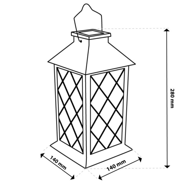 LED solárna záhradná lampa LIRIO Závesná lucerna 28cm LUMILED