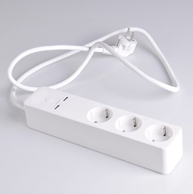 Napájacia lišta s vypínačom - 3x 230V - 2x USB -Tuya SMART