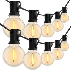 Záhrada Girland Vonkajšie osvetlenie Reťaz 15,2 m 30x LED okrasné korálky 3000K + diaľkové ovládanie DOLLIS LUMILED