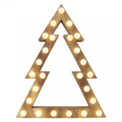 Led vianočný stromček, 37cm, 2× aa, vnútorná, teplá b., čas.