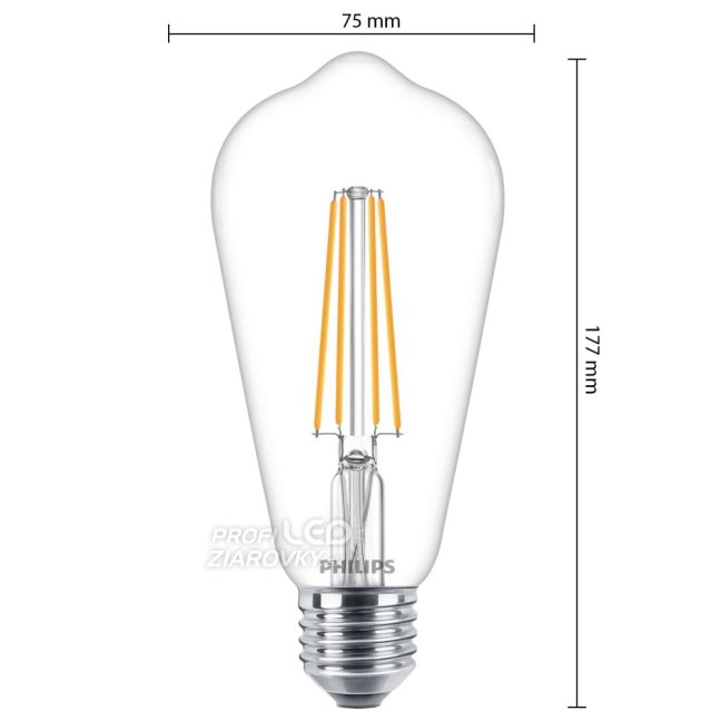 LED Edison E27 ST64 žiarovka 4,3W = 40W 470lm 2700K teplé vlákno PHILIPS