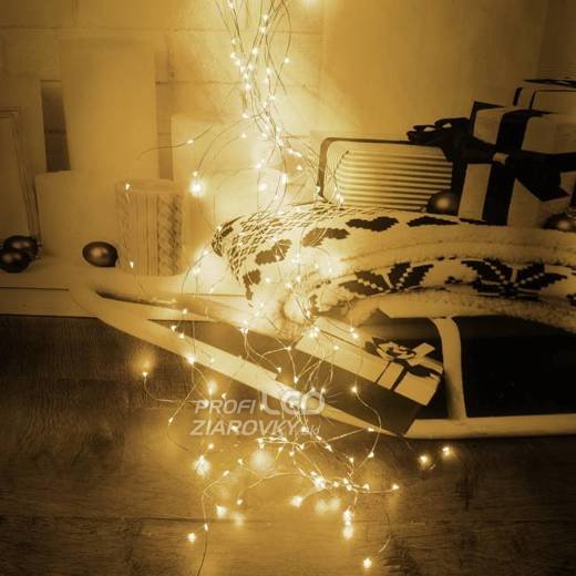 Svetelná mikro reťaz anjelské vlasy vonkajšia 2 m, 300 LED, teplá biela, 8 programov