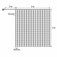 Vianočná led svetelná záclona vonkajšia - DOT LED - programy, časovač - 400led - 2x2m - teplá biela