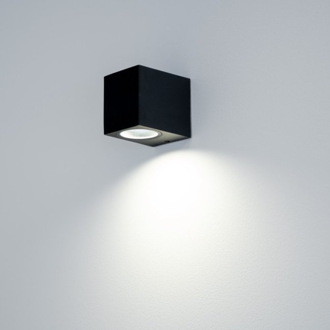 Vonkajšie nástenné fasádne svietidlo GU10 ALLIUM čierna štvorcové LUMILED