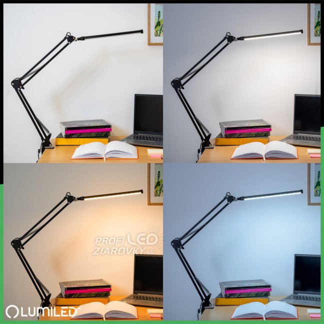 Stolová kresliarska LED lampa 8W CCT USB stmievateľná COSMI čierna Lumiled