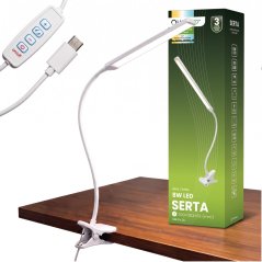 Lampa stolová LED stolná nastaviteľná CCT na klip SERTA 8W 350lm biela LUMILED