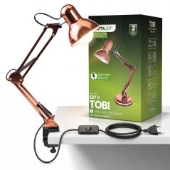 Lampa stolová kresliarska stolová E27 TOBI zlatá LUMILED + držiak na pracovnú dosku