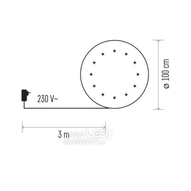 Led podložka pod vianočný strom, zelená, 1m, časovač
