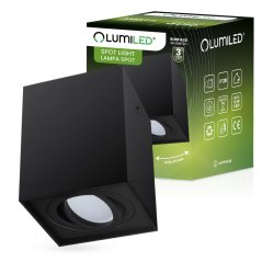 HALOGEN Spot Tube Movable AMAT-L GU10 Square Black 115mm LUMILED pre povrchovú montáž