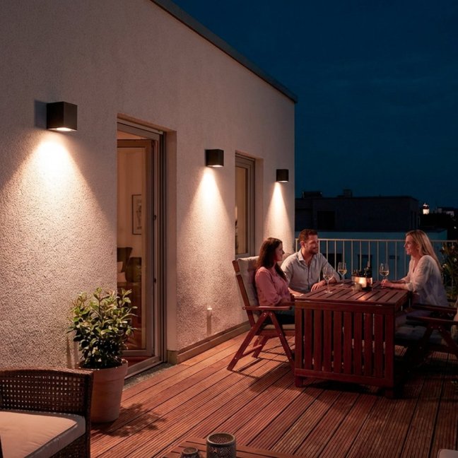 Vonkajšie nástenné fasádne svietidlo GU10 ALLIUM čierna štvorcové LUMILED