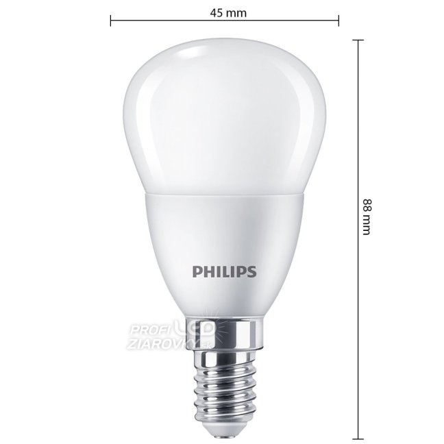 LED žiarovka E14 Ball P45 6W = 48W 620lm 2700K Warm Essential Philips