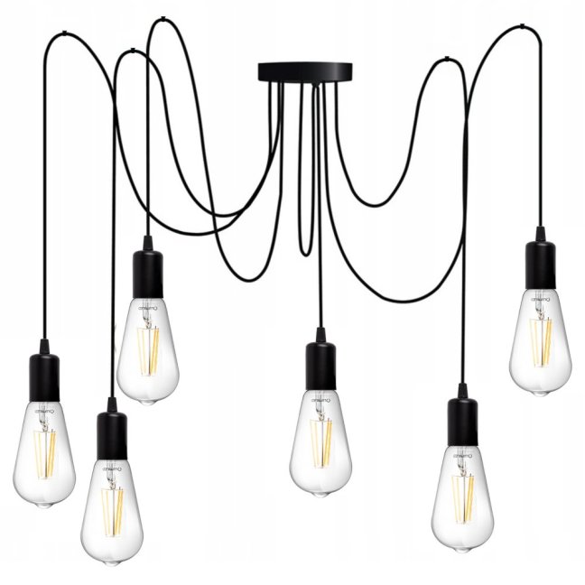 Závesná stropná lampa ARANE pavúk 6 ramien pre LED 6x E27 LUMILED