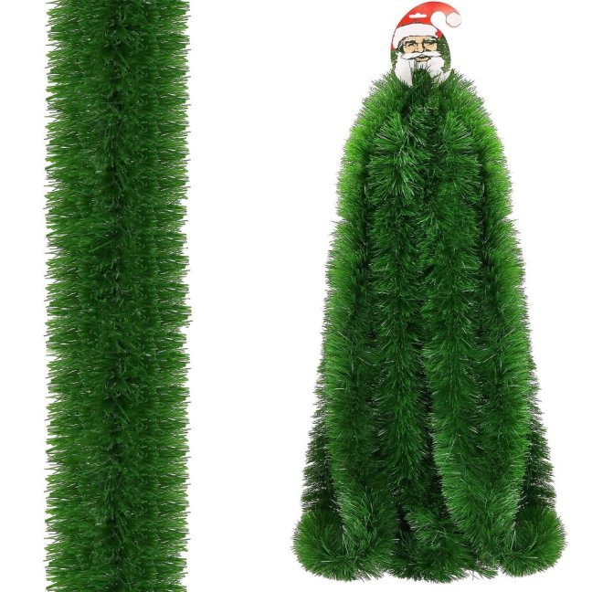 Vianočná girlanda - zelená - 6m - priemer 10 cm