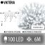 Svetelný záves vonkajší 6 m, 100 LED, studená biela, biely kábel – Viktória