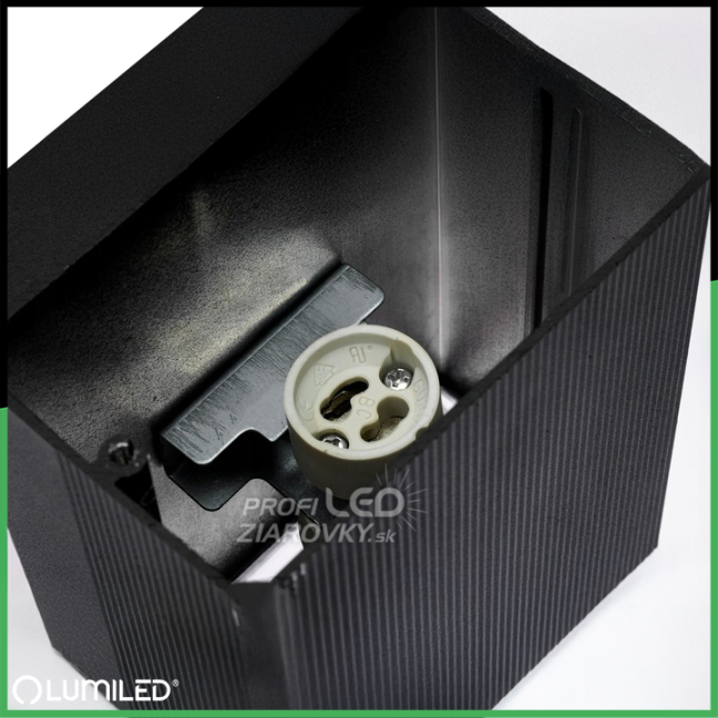 Záhradné nástenné svietidlo zhora nadol GU10 Black HEDERA LUMILED