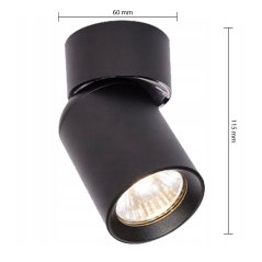 TIMO Nástenné stropné svietidlo Nástenné svietidlo Reflektor Halogénové svietidlo Pohyblivé 1xGU10 Black LVT